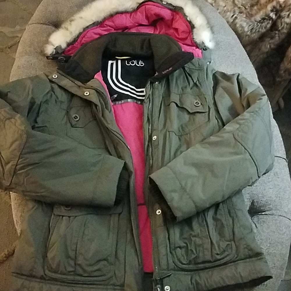 Lole olive green ski jacket